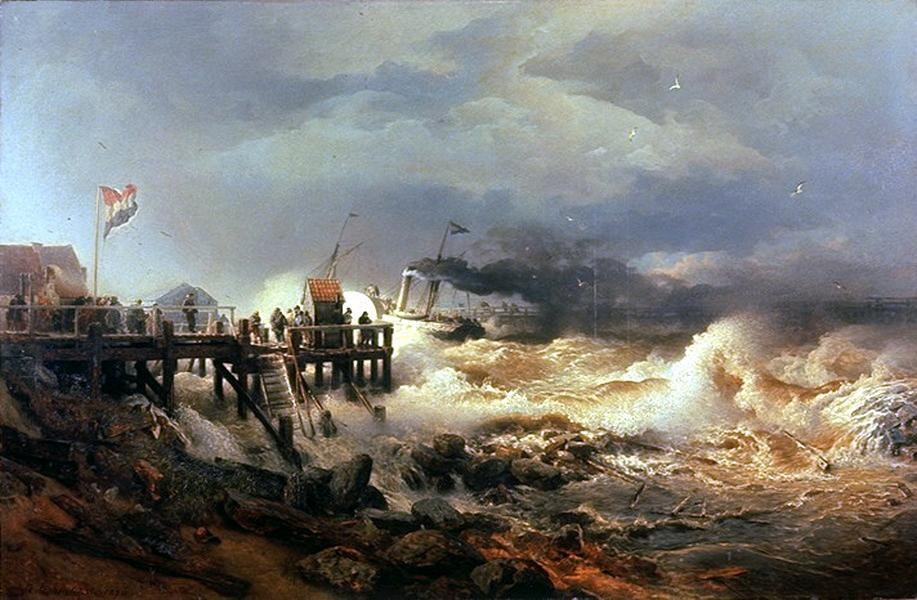 Andreas Achenbach Storm at Dutch Coast